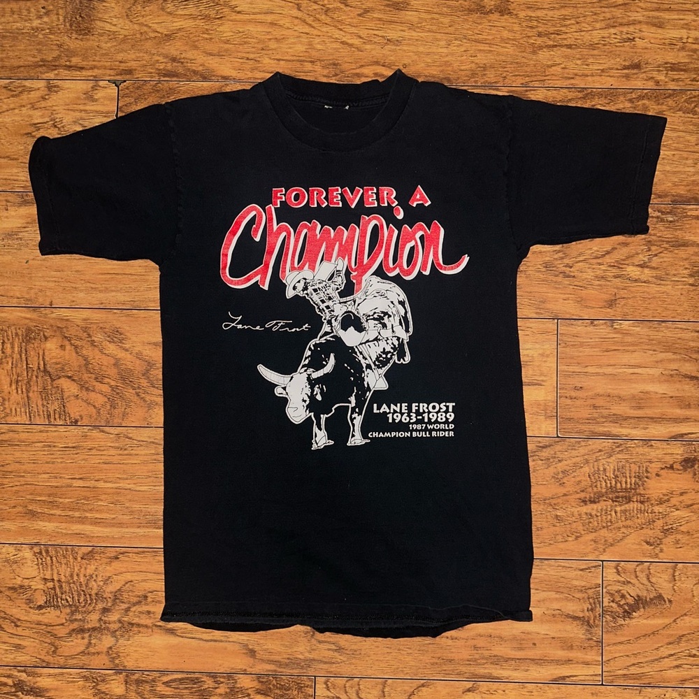 Vintage 80s 1988 Lane Frost Forever a Champion T-Shirt